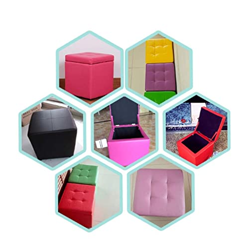 Tabouret de vanité repose-pieds vert avec boîte à jouets intégrée - 5