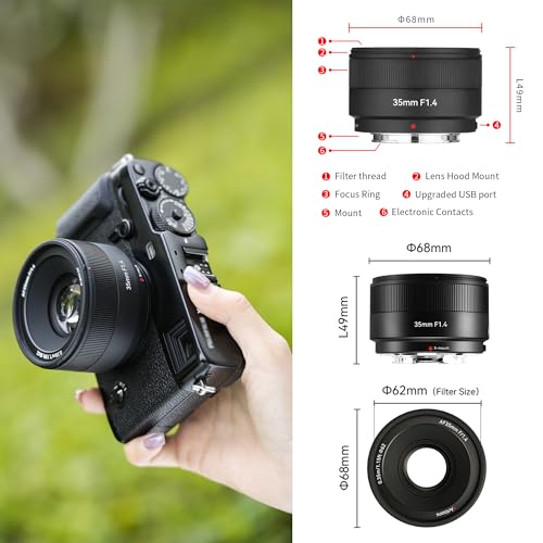 Image of 7artisans 35mm F1.4 Auto Focus APS-C X Mount Camera Lens for Fuji X-Mount Cameras X-T10 X-T2 X-T20 X-T30 X-T3 X-T5 X-T100 X-T200 X-T30 X-PR01 X-PR02
