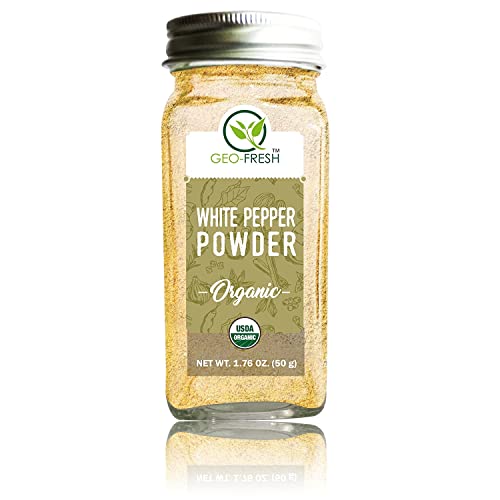 Poivre blanc moulu Geo-Fresh Organic 55g épice biologique de qualité