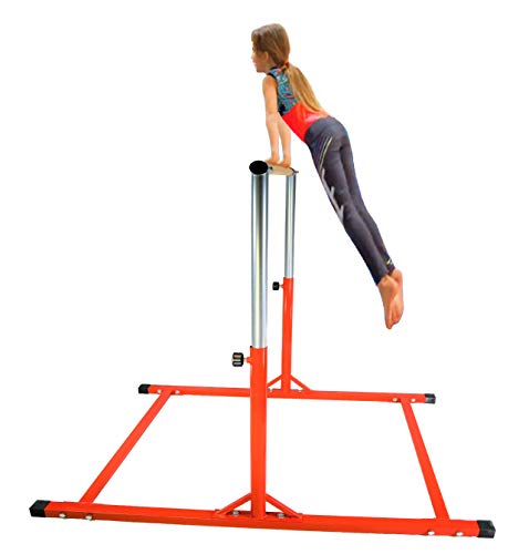 X-Factor 5 Ft Athletic Horizontal Bar Teens Adjustable Gymnastics Training Kip Bars RED