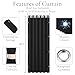HMYI 100% Blackout Accordion Style Door Curtain for Doorways Privacy Magnetic Door Curtain, Temporary Doors for A Room Privacy, 1 Panel, W45 x L80, Black