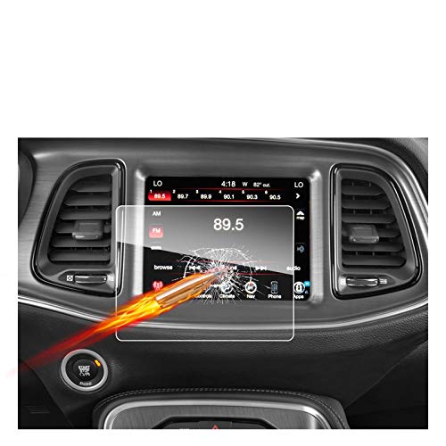 2015-2018 2019 2020 Dodge Challenger SRT 392 Hellcat Uconnect Touch Screen Car Display Navigation Screen Protector, RUIYA HD Clear TEMPERED GLASS Car In-Dash Screen Protective Film (8.4-Inch)