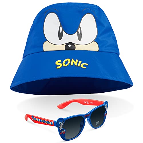 SONIC THE HEDGEHOG Bucket Hat Summer Accessories Set Gamer Boys Hat Kids Boys Sonic Gifts for Boys Blue