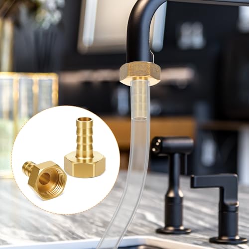IANFAN 2 Stück Messing Schlauchtülle, 1/2 Zoll Schlauchanschluss 10mm mit Innengewinde für Wasser Luft Öl Gas, Hochdruckanschluss Fitting