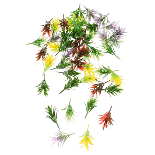 EXAOMBLE 50個 模型用 チュア草房 多彩な色彩リアル人工植物 クラフト模型 道風景 ジオラマ樹木