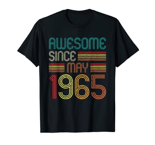 Awesome Since May 1965 57th Birthday 57 Years Old Vintage Camiseta