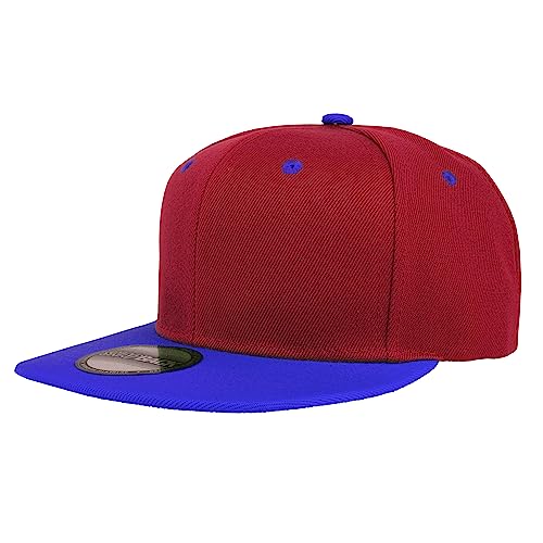Image of Gelante Snapback Hats for Men - Flat Bill Brim Baseball Cap Hat - Plain Blank Adjustable