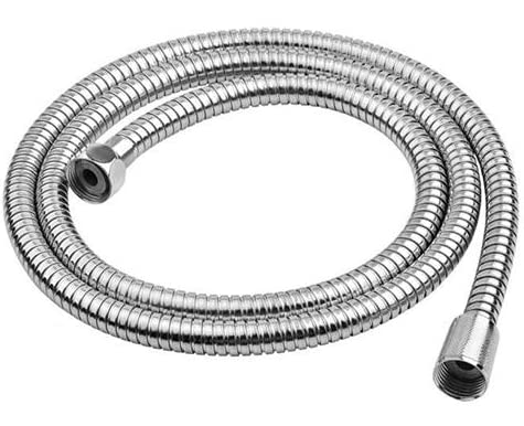 Saraoriginalshop Universal Flexible Shower Strap 1.5 meters in stainless steel double crimping connection from half inch with chrome brass terminals