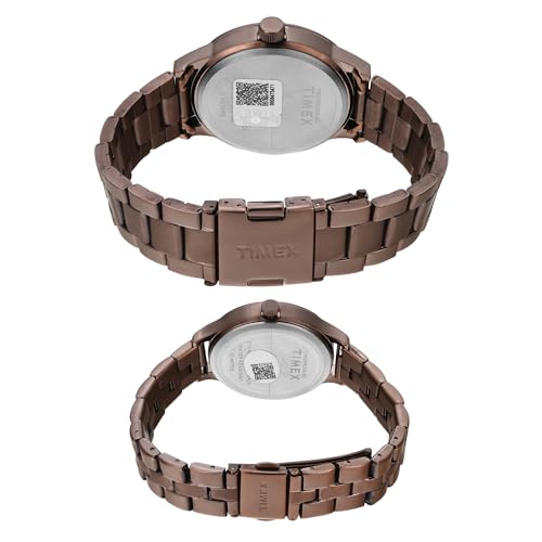 TIMEX Stainless Steel Unisex Pairs Rose Gold Round Multifunction Dial Analog Watch- Tw00Pr306 - Image 5