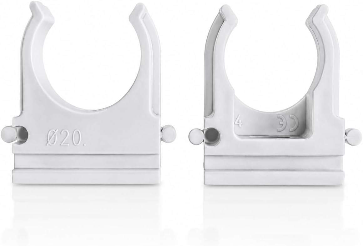 Clamping Clamps for Installation Pipes Pipe Clamps for Isor Pipes Grey (M20, 30)