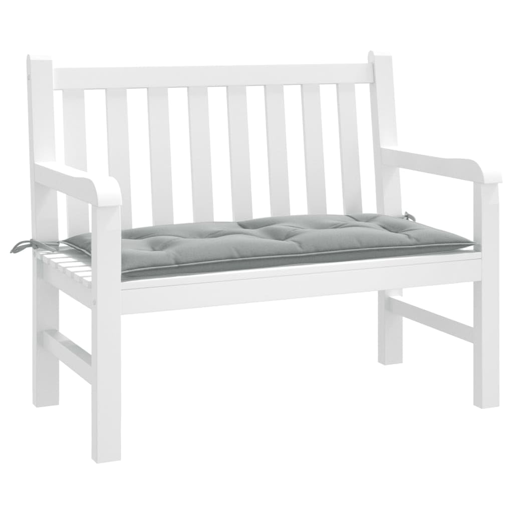 Coussin pour banc de jardin gris clair 100x50x7cm en polyester antidérapant