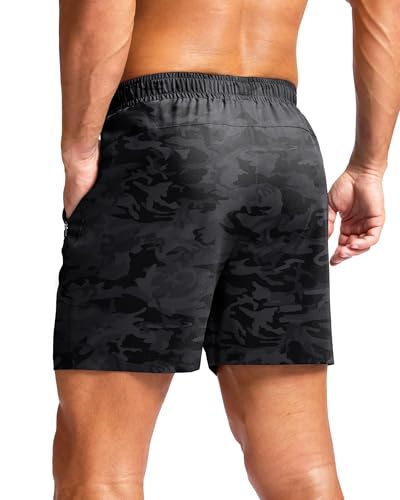 Image of G Gradual Men's Athletic Running Shorts with Zipper Pockets Quick Dry 7 inch / 5 inch / 9 inch Workout Gym Shorts for Basketball Hiking