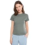 Pact Womens Organic Cotton Essential Crew Neck Tee Castor Green XS One Size