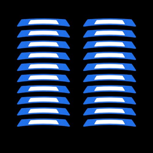 Image of 20PCS Strong Reflective Car Wheel Hub Stickers for Cars Helmet Night Safety Warning Reflective Stripe Decals Auto Truck Motorcycle Bicycle Wheels Rim Reflective Stickers (Blue)