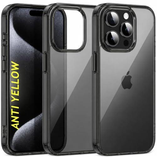 Image of VONZEE Anti Scratch Semi Translucent Cover for iPhone 16 Pro Max Case, Premium PC + TPU Phone Cases Drop Proof, Slim Anti Yellowing Never Yellowing Shockproof