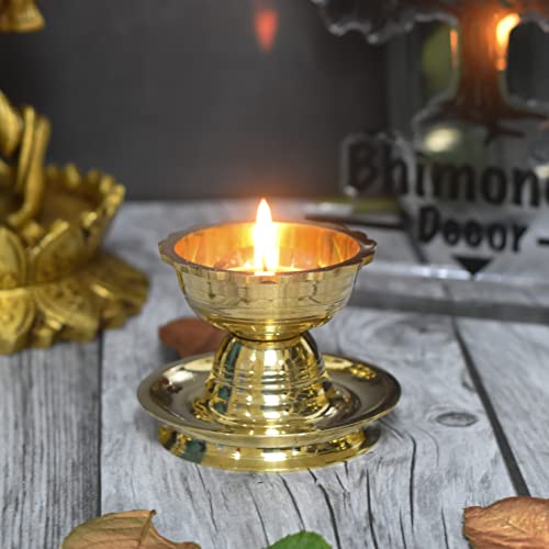 Durga Puja: Traditional vs Contemporary Decor 24 Bhimonee Decor | Pure Brass Akhand Diya | Handcrafted in India | ...