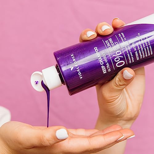 VIDALFORCE KEEP Champu violeta Natural Sin Sulfatos Sin Siliconas Sin Sal Sin PPG o PEG Sin Petroquímicos Champu Azul Matizador Rubio, Pelo Blanco, Gris, Rubio Teñido y con Mechas. Tamaño XXL 400 ml