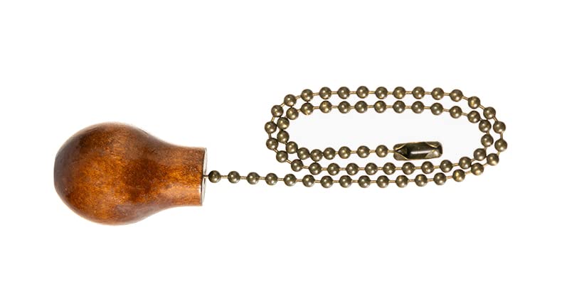 2x Deckenventilator Zugketten-Verlängerungen 33cm - Mit Holzanhänger | Weiß