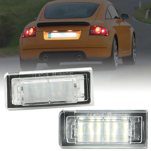 BHZNGD 18 SMD LED número de luz de matrícula, 2 piezas 12 V 6500 K blanco libre de errores lámpara de matrícula compatible con Audi TT MK1 Roadster 8N9 Coupe 8N 1999-2006