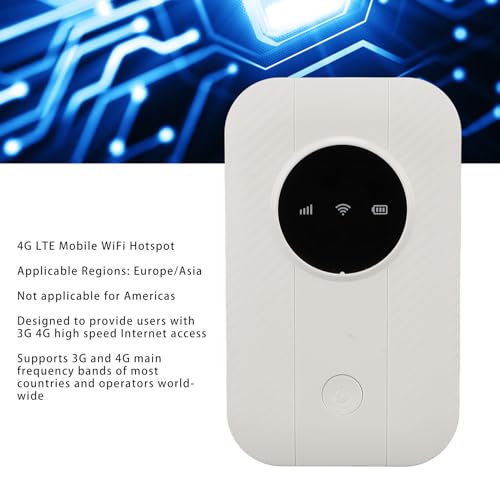 Image of 4G LTE Travel Router with 72 Hour Standby Time and LED Display. Portable WiFi Hotspot with SIM Slot for Laptops and Tablets in Europe and Asia