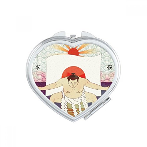 Mount Japanese Ukiyo-e Sumo Heart Mirror Travel Magnification Portable Handheld Pocket Makeup image 2