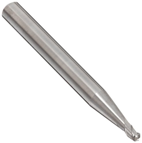 YG-1 E5975 Carbide Ball Nose End Mill, Coolant Through, Uncoated (Bright) Finish, 40 Deg Helix, 3 Flutes, 2.375