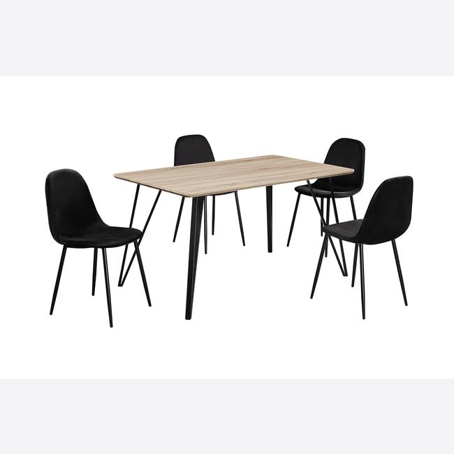Juego de comedor estable sin tambaleos con mesa y sillas de madera