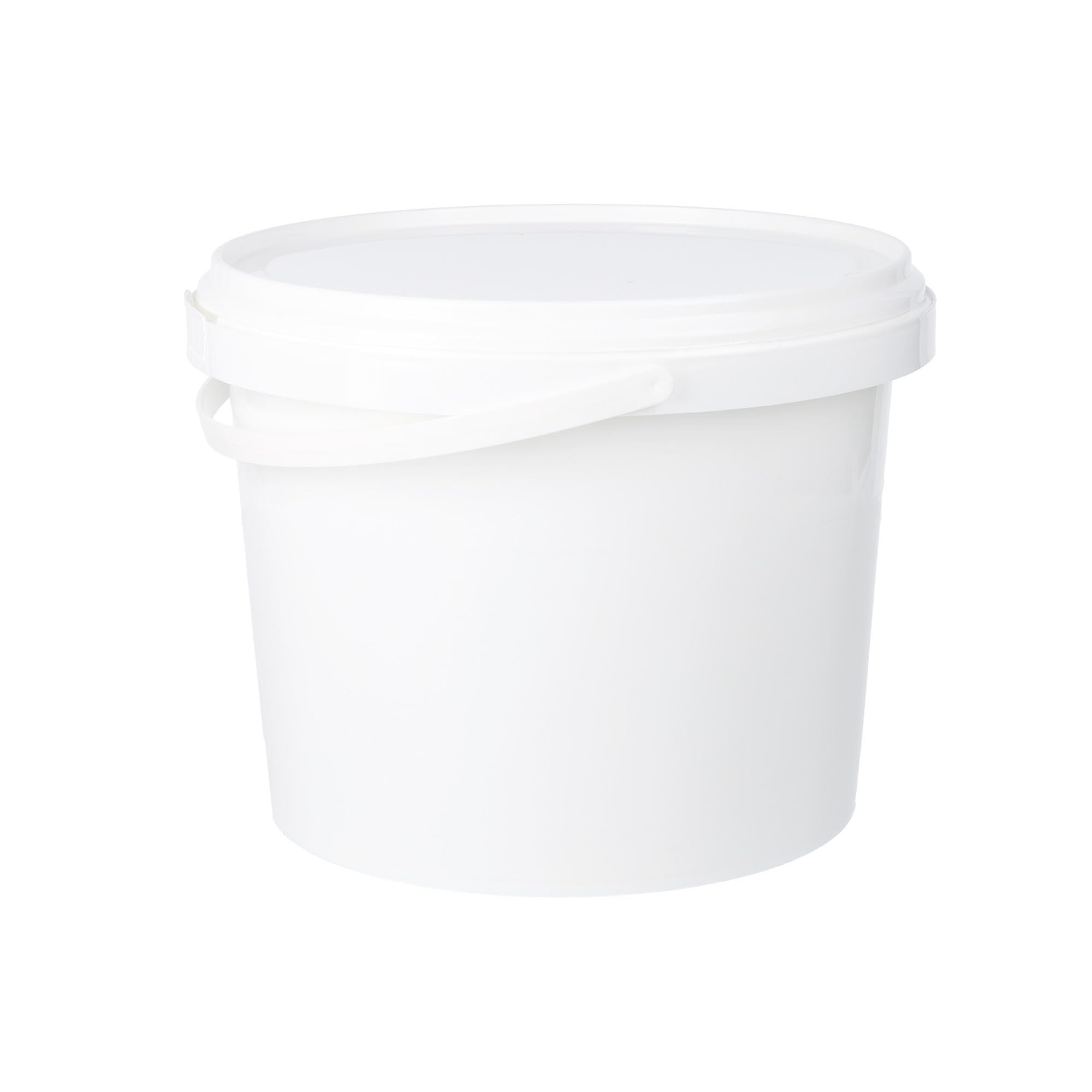 20 Secchi con coperchio da 1,5 l, rotondi | Secchi in plastica per alimenti e conserve | ermetici e stabili | Secchi vuoti con manico e coperchio, adatti per alimenti, detersivo e mangime per animali