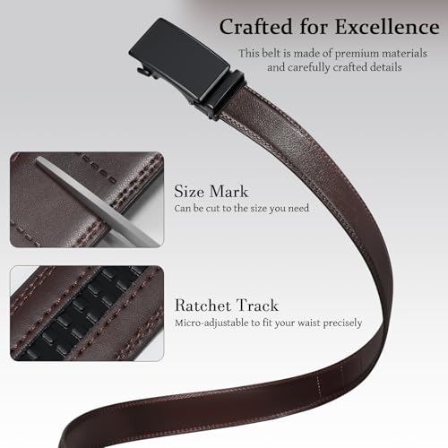 Mens Faux-Leather Belt with Adjustable Buckle Ratchet Belt For Men Dress Jeans Pants2