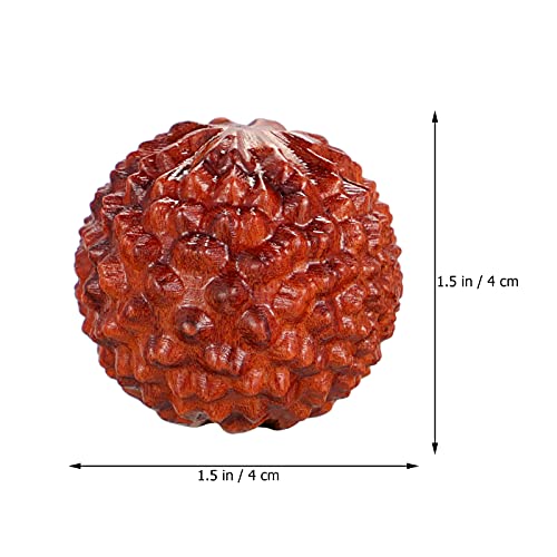 BESPORTBLE Lichia Ornamento Decoração Artesanato Em Madeira Massagem Mão Bola 2Pcs