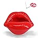 Wang-Data Creative Ceramic Cigarette Ashtrays with Lips Style Fashion Home Decorations (Light Red)