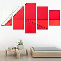 SIGNWIN 5 Panel Canvas Wall Art Abstract Architecture Modern Artwork for Home Decorations Ready to Hang - 60