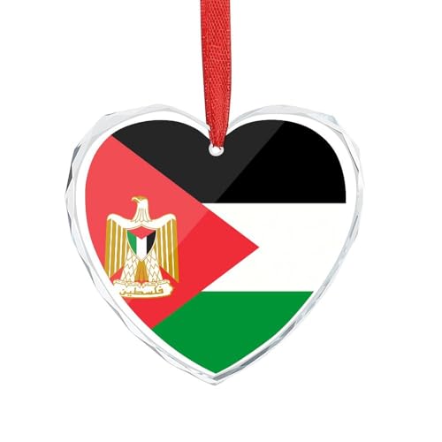 Palestine Flag Heart Christmas Ornament