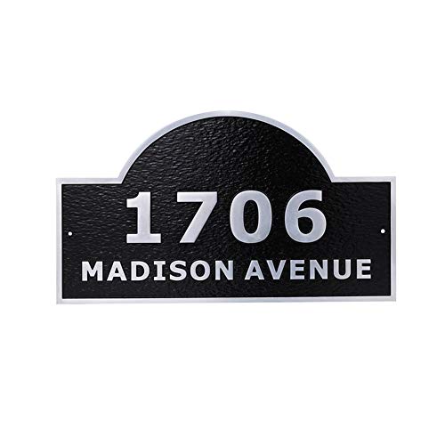 Custom Metal Large House Number Address Plaque Personalized Cast With Arch Top Display Your Address And Street Name Number Front Yard Address Signs 15" X 8" (15" X 8") #TOP12