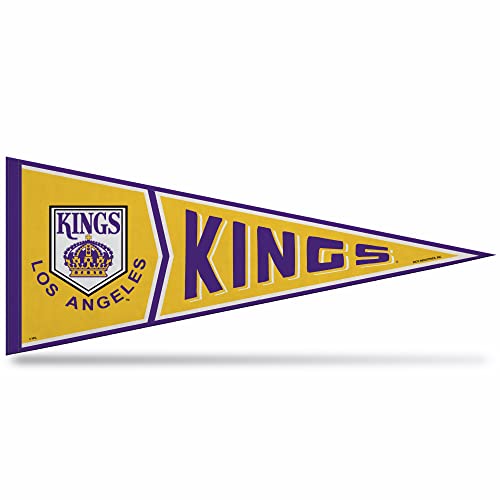 Rico Industries NHL Hockey Los Angeles Kings Retro 12" x 30" Felt Wall Décor Pennant - Great for Home/Bed Room/Man Cave Décor