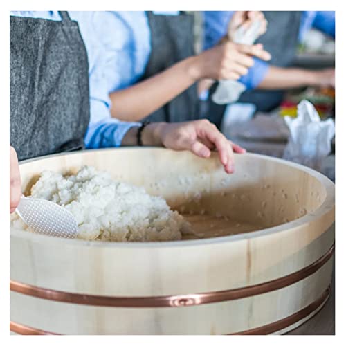 Oversized Wooden Hangiri Sushi Rice Mixing Bowl Tub Copper Bands Large Japanese Sushi Oke Diameter 26 In/66Cm For Restaurants And Dining Rooms,Free Sushi Tools #TOP2