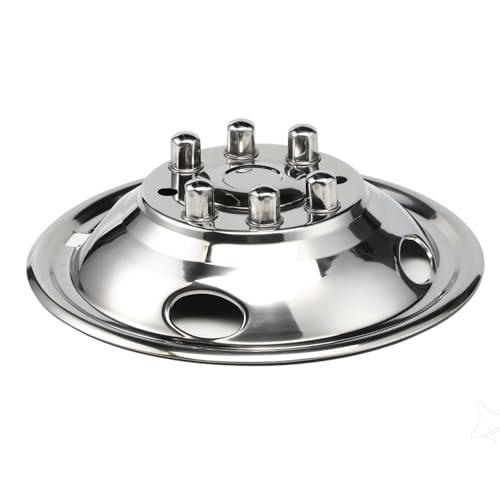 Image of 4pcs 16 inch 304 Polished Stainless Steel Wheel Simulators for 74-98 F350 | Dually 8 Lug 4 Hand Hole,Bolt On Hub Caps, Screw On Wheel Covers For 92-23 E350 96-03 /15-19 E450