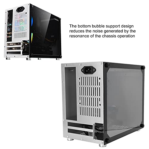 Computerbehuizing, CPU-behuizing, onderste bubbelondersteuningsontwerp, gehard glas. - Image 3