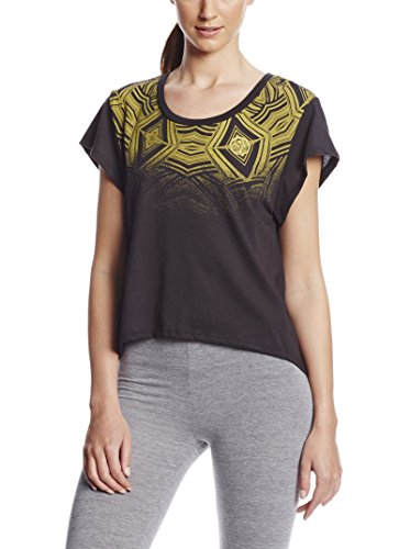 Zumba Fitness Relaxed Open Back Crop Top Camisa, Mujer, Negro, S