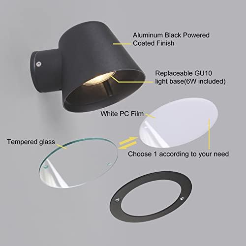 DAWALIGHT Outdoor Wall Lights GU10 Wall Spotlight Exterior LED Lights Mains Powered Waterproof IP44 Outside Light Aluminum for Patio Doorway Porch Terrance Hallway (Dark Grey)