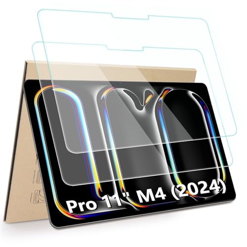Hianjoo 2 Piezas Protector de Pantalla Compatible con iPad Pro 11' M4 (2024), Premium Cristal Tablet...