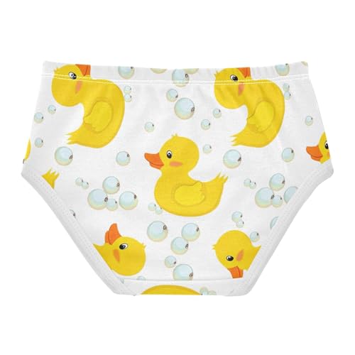 Cotton Girls Underwear Toddler Cute Yellow Ducks White Girl Panties Cute Animals Kids Undies Briefs 2t2