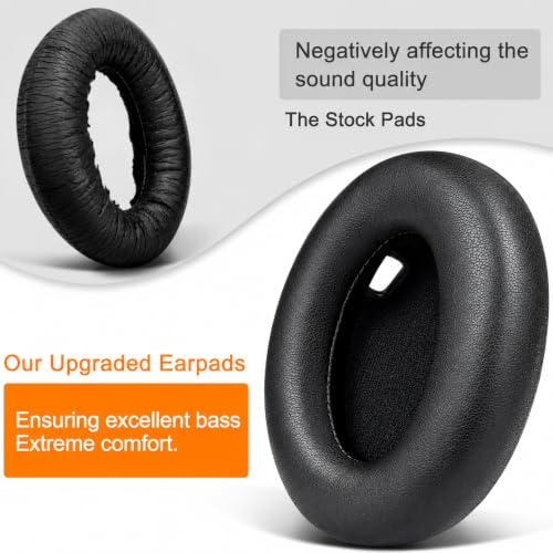 Image of Mizi Replacement Earpads Compatible with Sony WH-1000XM4 (WH1000XM4) Noise Cancelling Headphones, Premium Protein Leather Ear Cushions with Thick Memory Foam, Noise Isolation, Enhanced Comfort, Black
