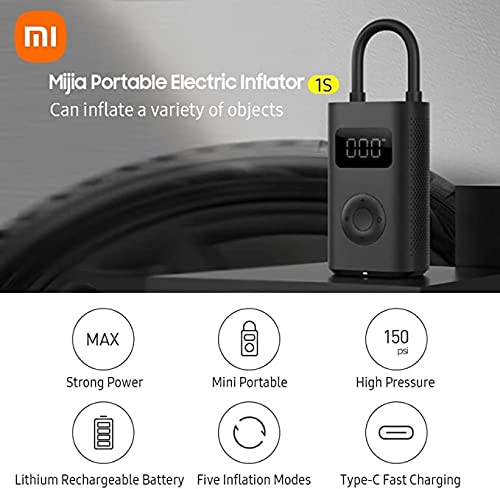 Compressor de ar elétrico portátil Xiaomi 1S, fácil de transportar, design atraente, interface unive
