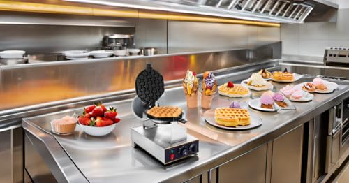 Image of Bubble Waffle Machine, Commercial Electric Egg Waffle Maker, Hong Kong Style Bubble Waffle Baker for Cafe Restaurant