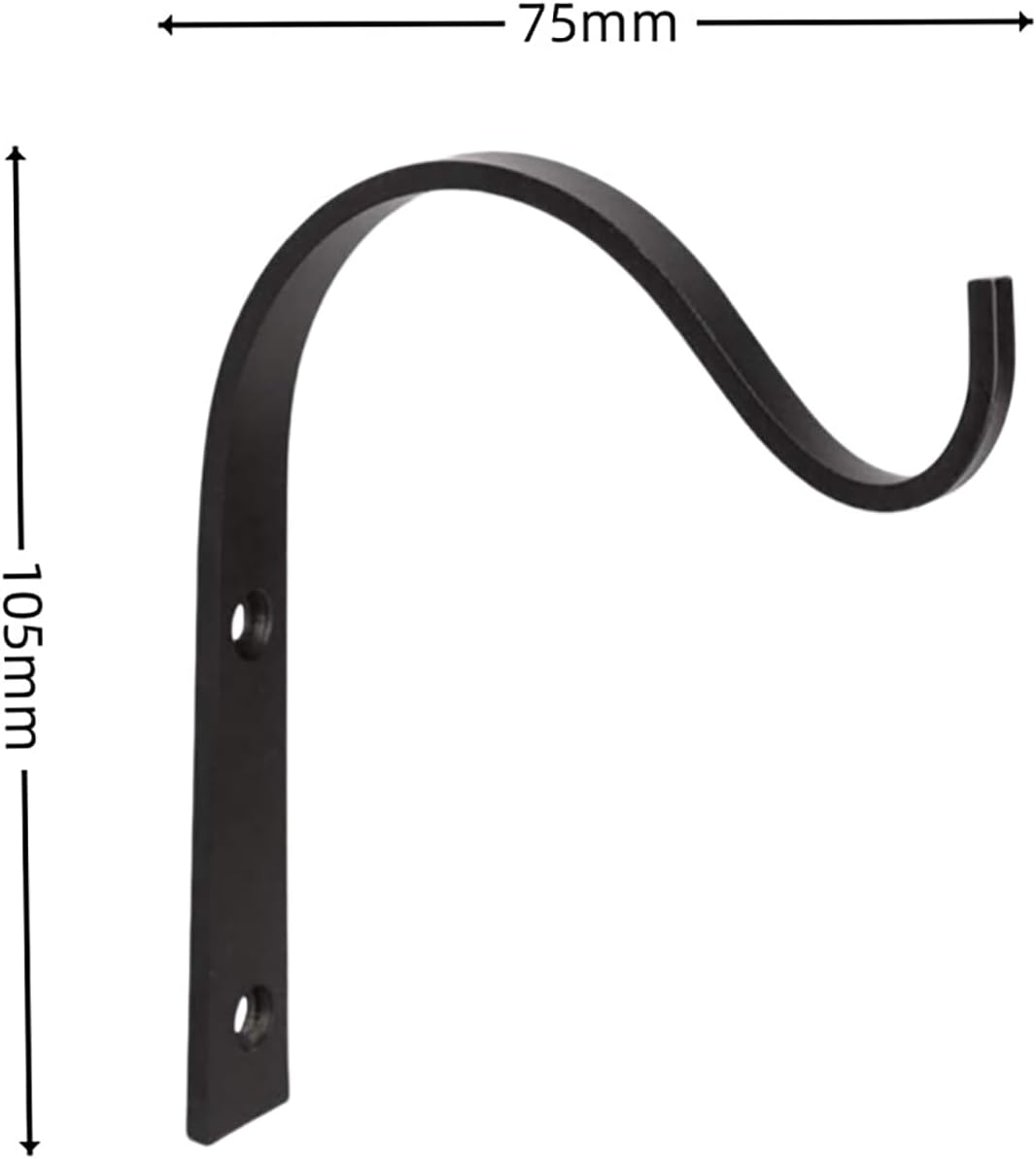 4PCS Height 4 Inch Black Iron Wall Hooks with Screws Plant Hanger Fence Metal Bracket for Hanging Bird Feeders Wind Chimes Decorations Lamp