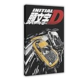 Initial D Canvas Print Home Decorations Posters for Room Aesthetic Wall Art Poster Canvas Poster Wall Art Decor Print Picture Paintings for Living Room Bedroom Decoration Frame-style16x24inch(40x60cm)
