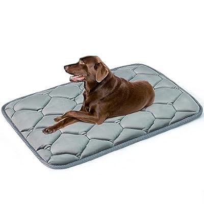 Geegoos Large Dog Crate Mattress, Washable Soft Kennel Pads, Pet Bed Blanket for 42 inch Cage, Dog & Cat Bed Mats (104x68cm, Grey)