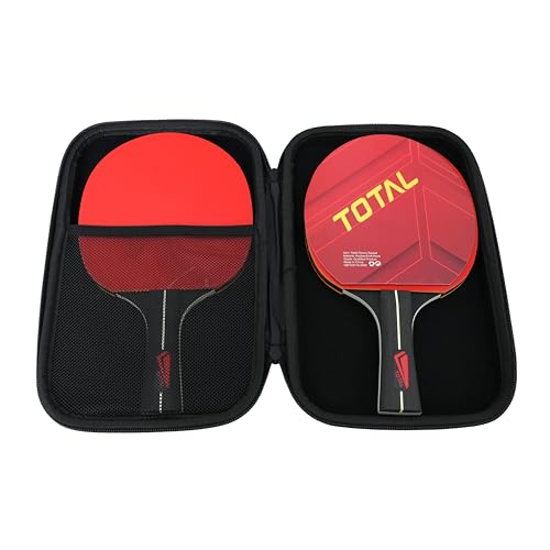 Image of Total Table Tennis Racket Cover | Hard Shell Case for 2 Bats | Shockproof, Waterproof Paddle Bag with Print Design | Stylish Zippered TT Bat Box for Travel & Storage