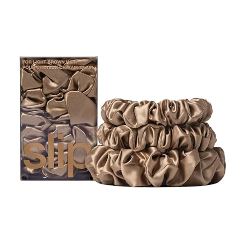 Chouchous en soie de mûrier Slip anti-casse marron pour des cheveux sublimes